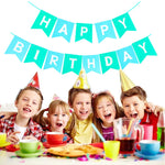 guirlande fanions happy birthday bleu rose vert noir blanc festif décoration anniversaire festive opaques