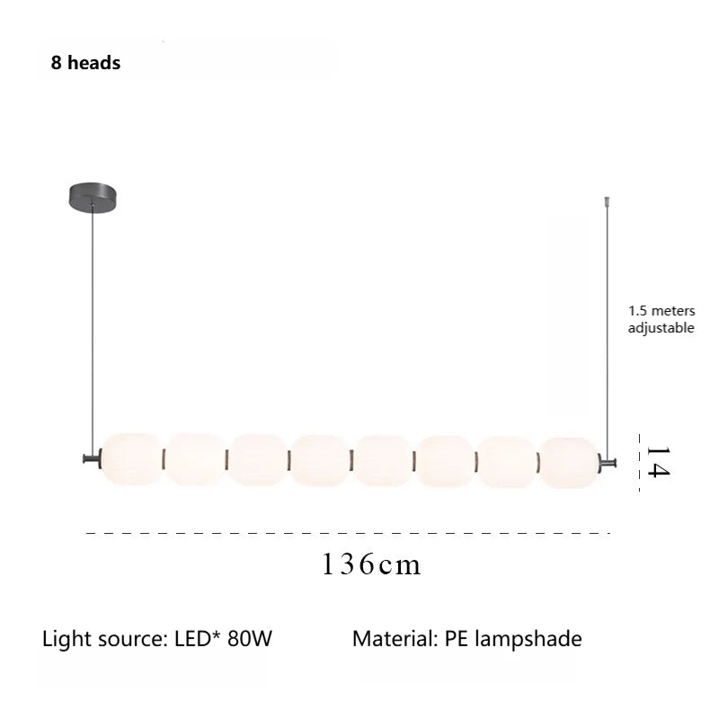 suspension lumineuse moderne blanc rayures horizontales opacité pince câble led