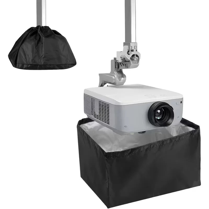 housse projecteur tissu noir protégeant cordon coulissant fonctionnelintérieur grisclair dimensions35x35x22cm
