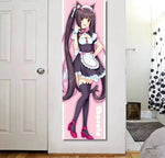 Poster mural anime rose noir illustration servante kawaii décoration chambre ado sérigraphié machine