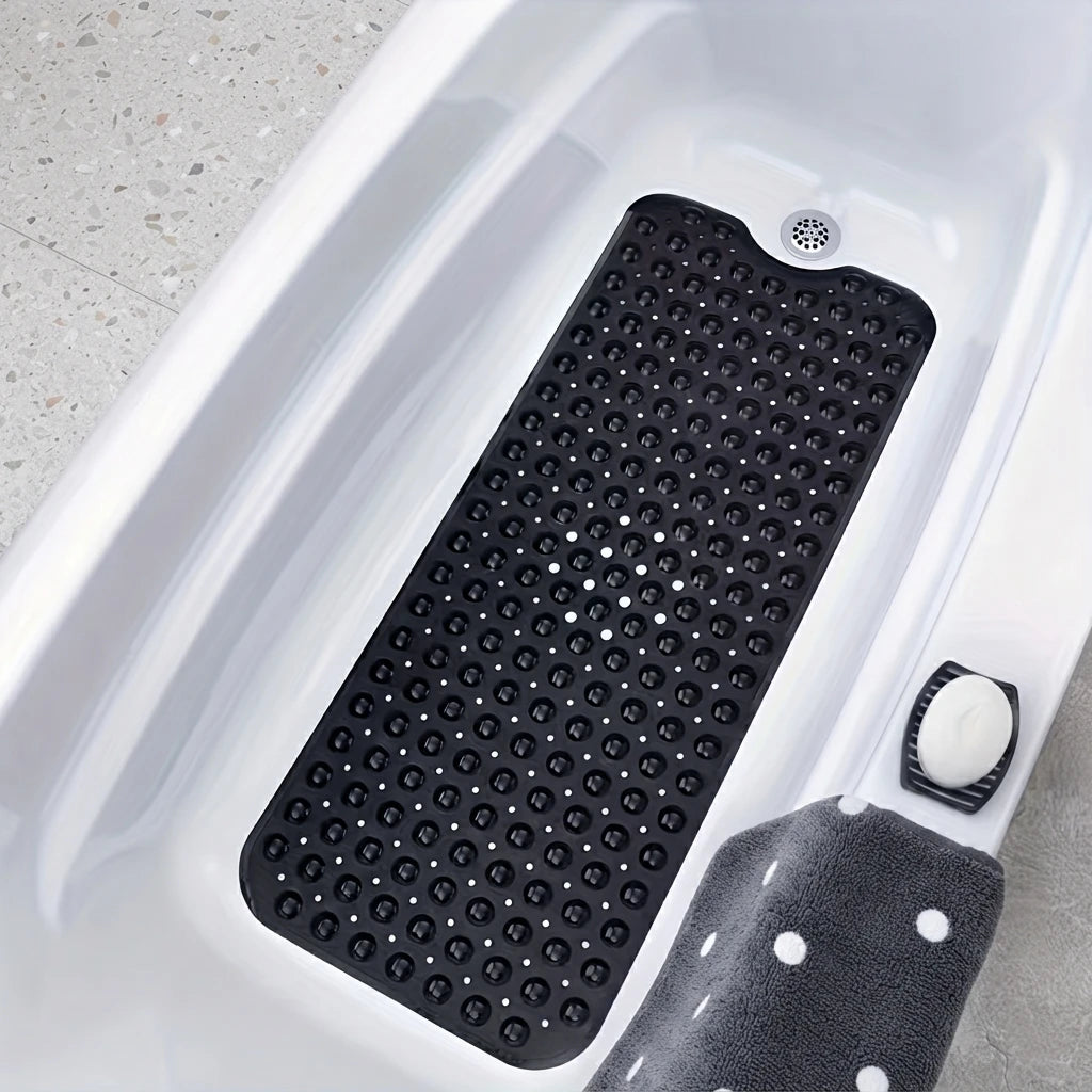 tapis douche antidérapant lavable machine tapis bain texturé trous ronds moderne noir blanc gris