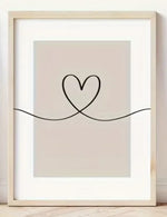 cadre art mural lettres coeur sweet dreams moderne minimaliste beige clair noir blanc