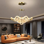 lustres led modernes or transparents sphères ondulees contemporains chambre salon