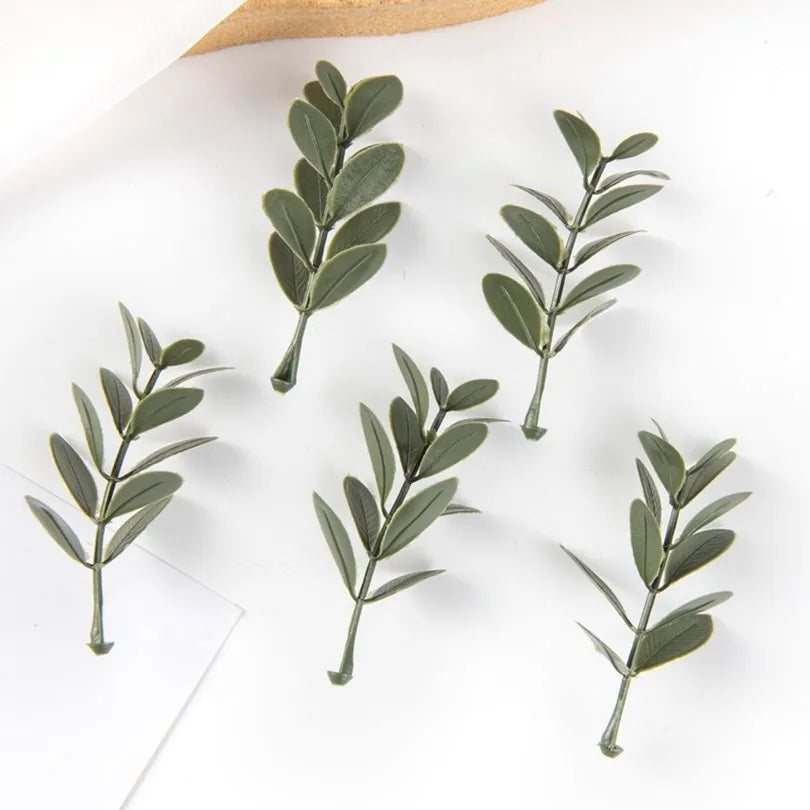 feuilles artificielles vertes decoration murale noel mariage 50 pieces naturel minimaliste exposantextérieur bricolage scrapbooking