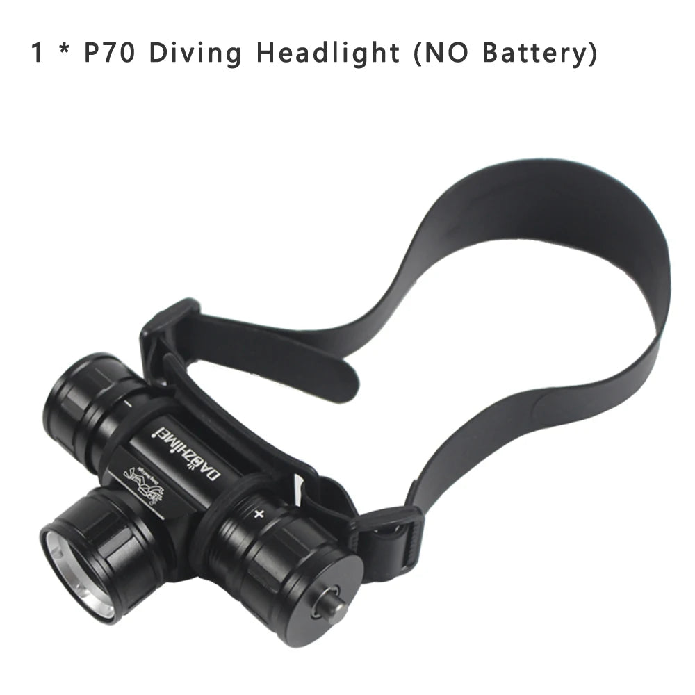 lampe torche plongée noire ceinture ajustable mode haut bas 30w led pratique compact exploration