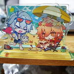support photo transparent dessin animé personnages lunettes fleurs chat chien décoration cadeau unisexe