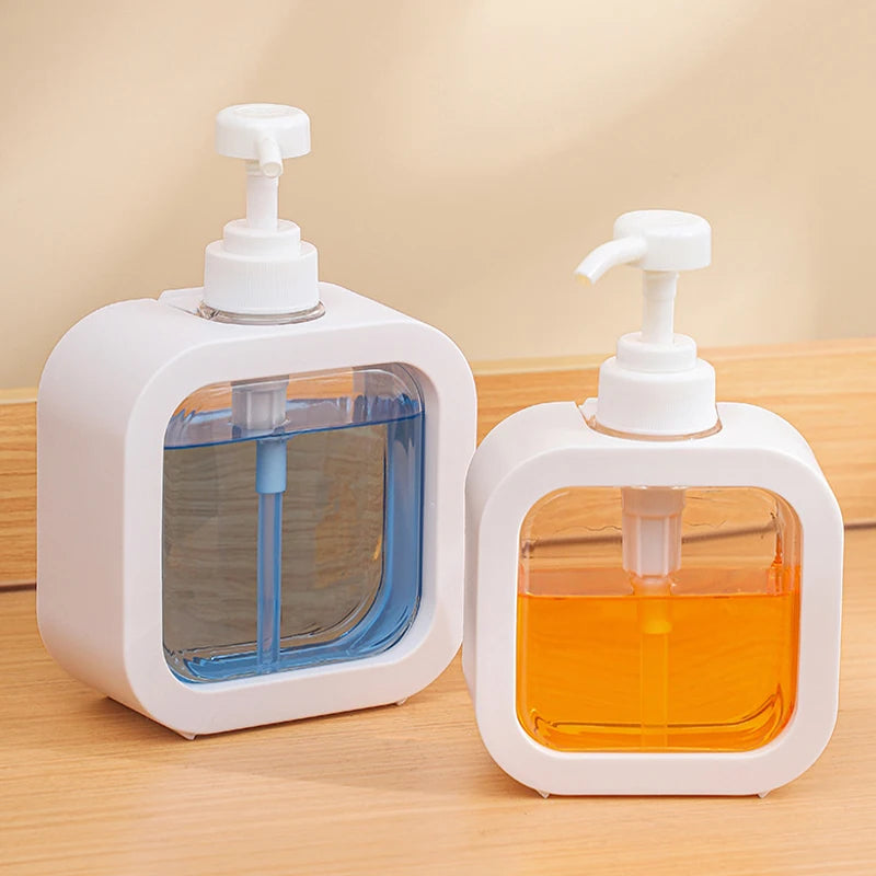 distributeur savon liquide portable orange blanc transparent moderne Pompe Couvercle Salle bains