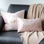 coussins velours lettres dorées sweet bleu marine marron élégants 40x60cm décoration canapé voiture