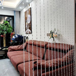 rideau marron blanc moderne hauteur 200cm largeur 100cm transparent opaques alternés