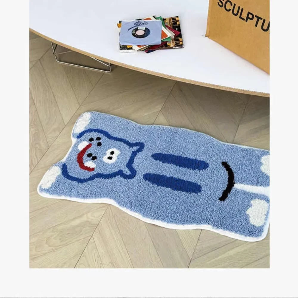 tapis moderne imperméable résistant animaux créatif léopard hippopotame chambre bleu blanc vert noir jaune