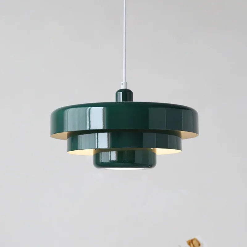 suspension lumineuse moderne orange vert blanc circulaire stratifiée scandinave opaques