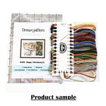Kit broderie animaux hiver fruits instructions toile fil coton soie