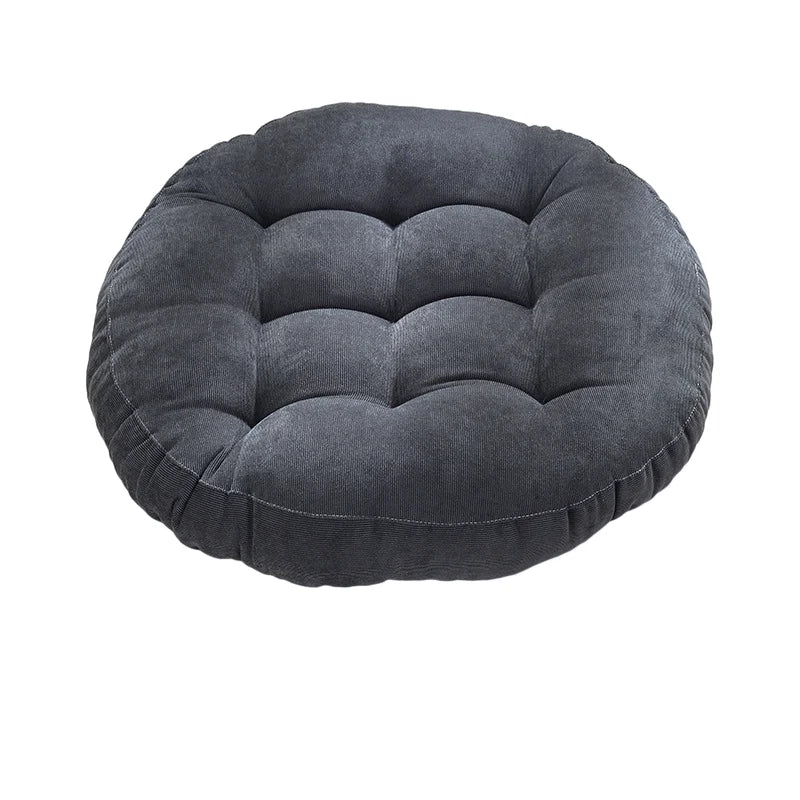 coussin rond velours polyester vert foncé jaune clair bleu foncé moderne confortable