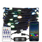guirlande lumineuse led rgb adressable usb decoration noel mariage jardin fil transparent vert noir