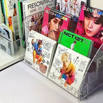 présentoir cd transparent moderne étages rangement dvd clips boîtes stockage acrylic