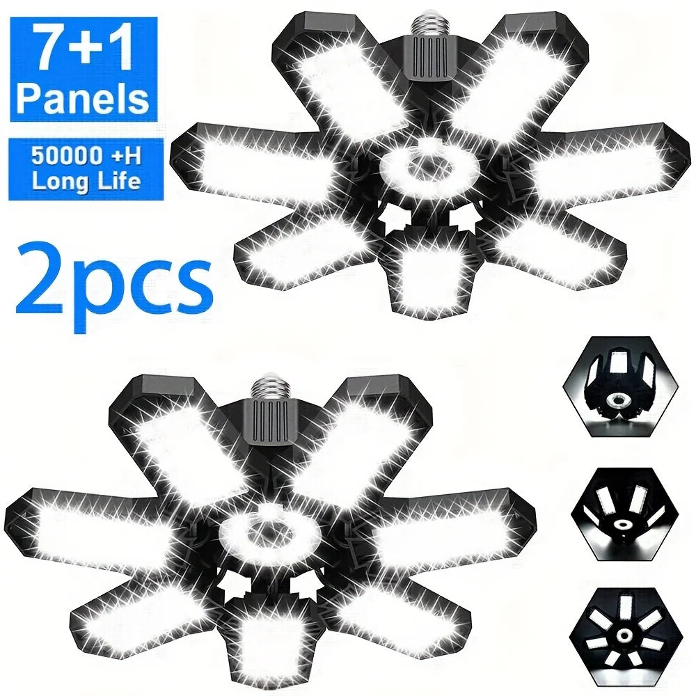 lampes led garage panneaux déformables noirs blancs industriels modernes 360° réglables e26