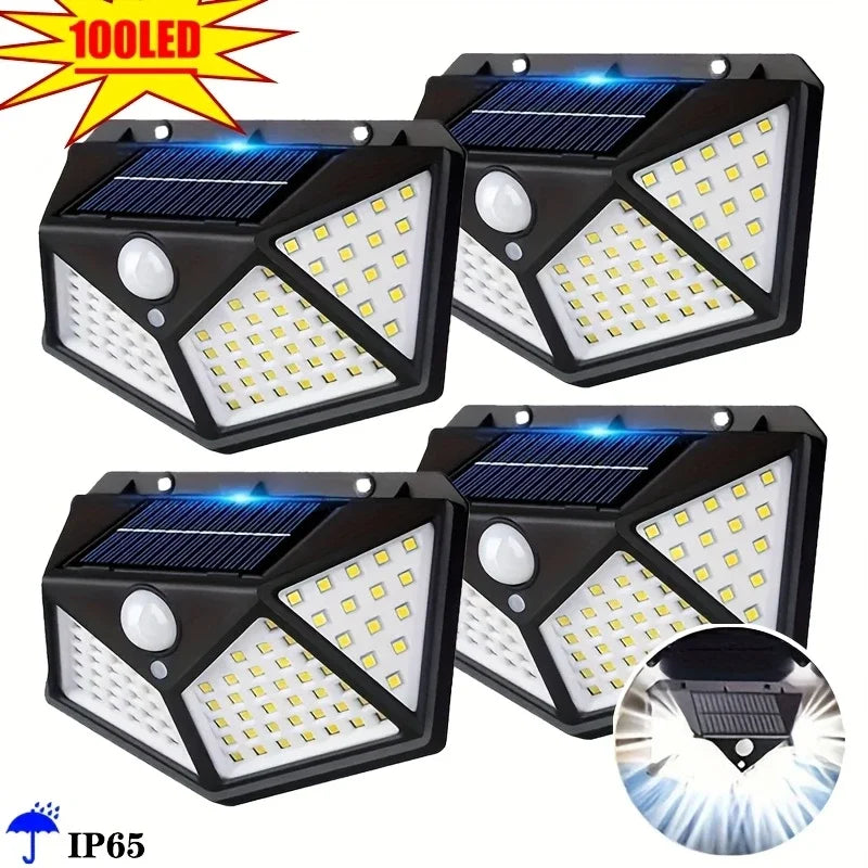 lumière solaire led capteur mouvement ip65 protection moderne noire quadrilléeextérieur autonomepas cher camping jardin