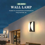 lampes murales led noir blanc géométrique ip66 moderne détecteur mouvement piro étanche