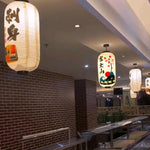 lanterne japonaise traditionnelle blanc noir rouge bleu vert paysages symboles lettrage extérieur festive