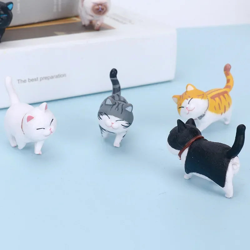 figurines chats cartoon mignon colliers gris noir blanc orange bébé animaux