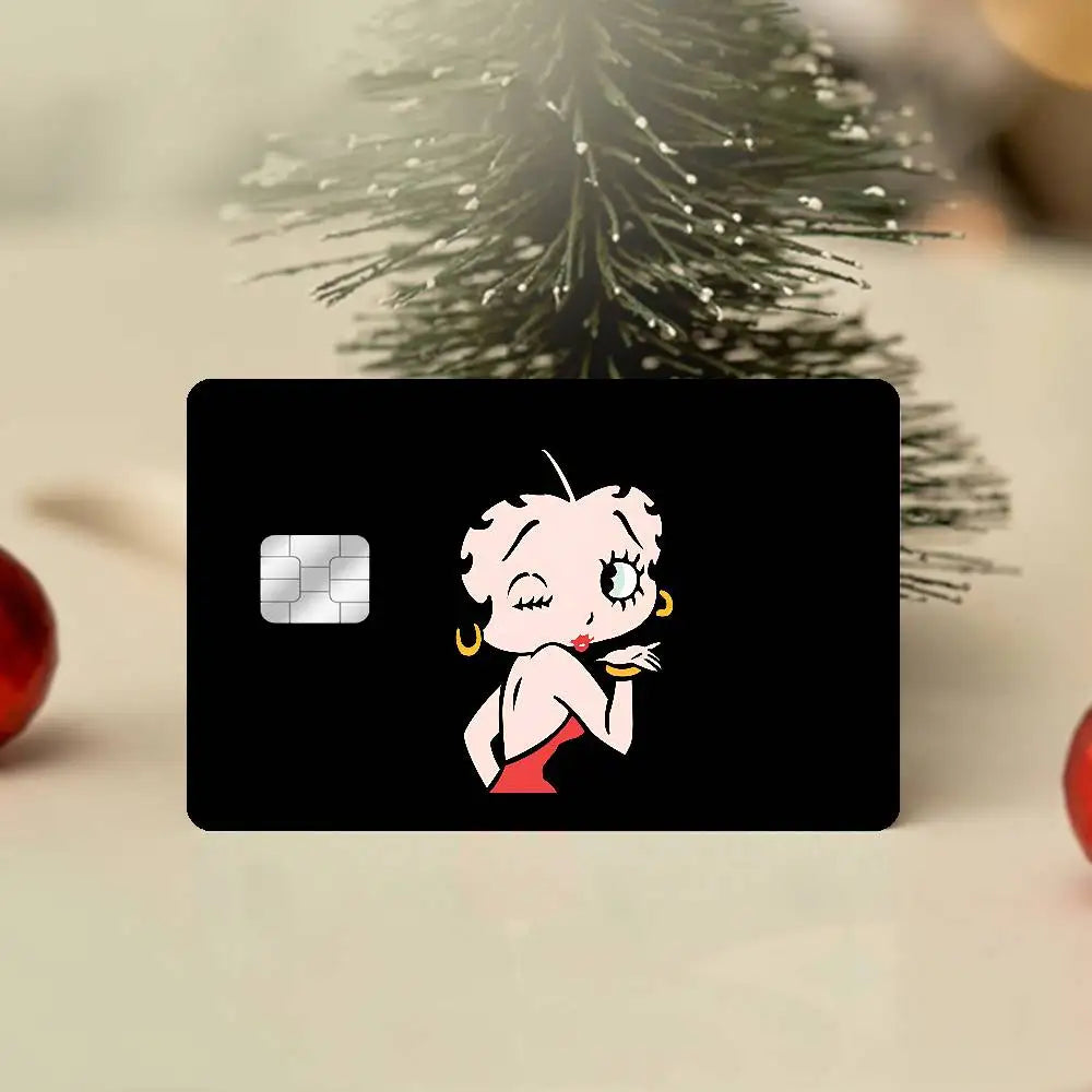 autocollants cartes bancaires waterproof dessin animé betty boop romantique rébellions pop art papier adhésif
