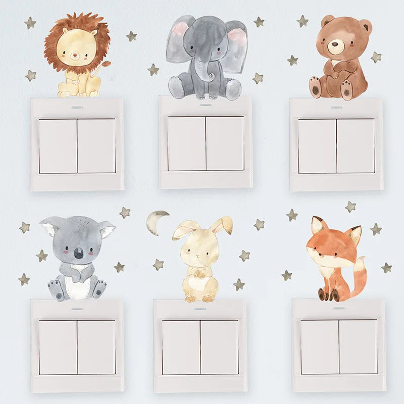 stickers muraux animaux enfants modernes multicolores adhésifs résistants l'eau chambre bébé decoration chambre filles