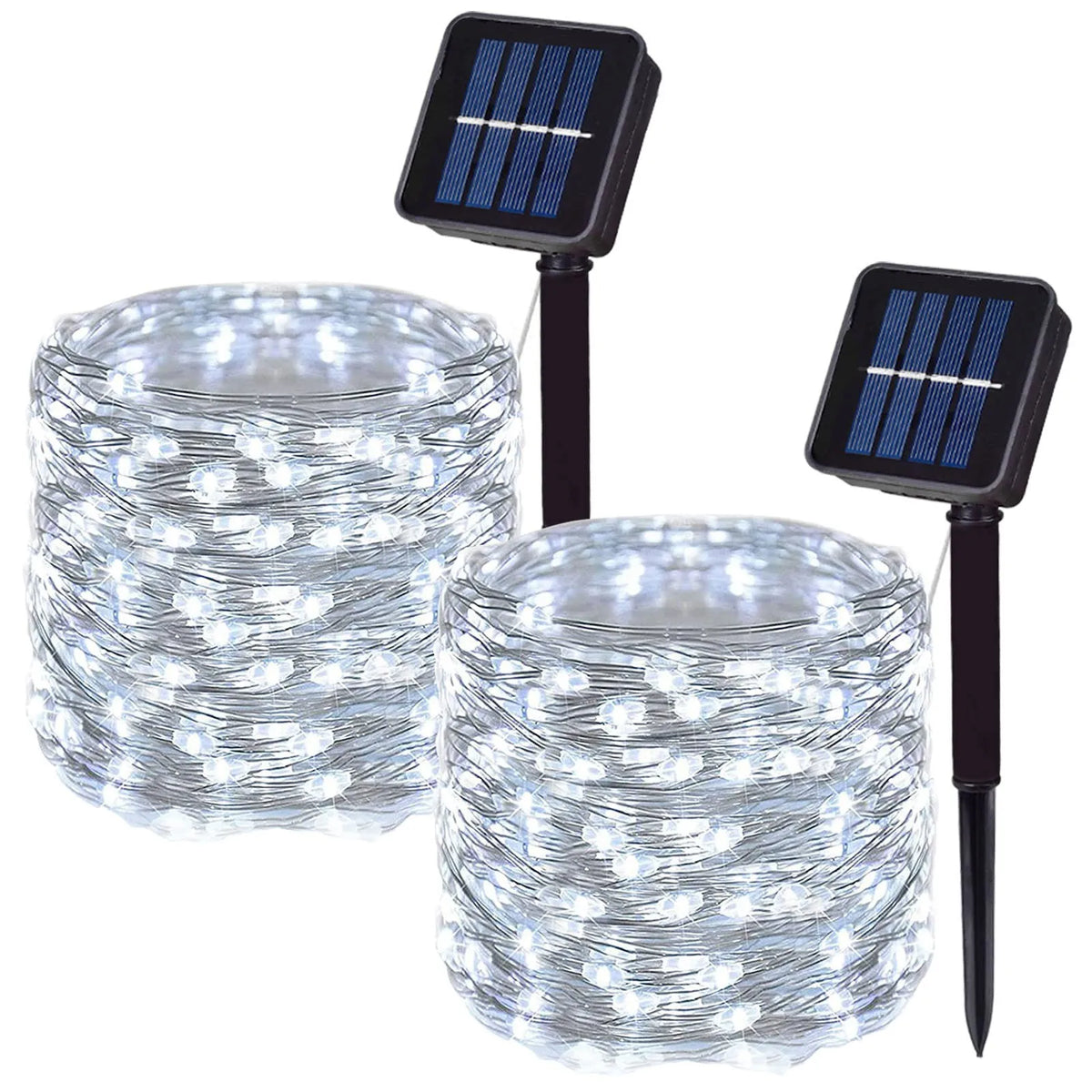 guirlande lumineuse solaire extérieure fil cuivre led étanche décoration jardin patio spikes couleur or