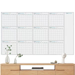 calendrier mural effaçable blanc moderne grille mensuelle adhésif planification tâches mensuelle tableau blanc opaque