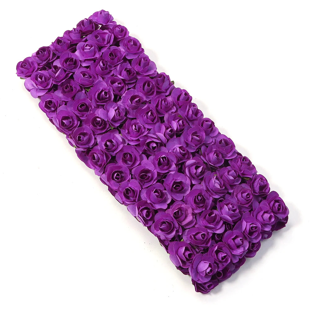 accessoires décoration mariage roses artificielles papier 144 pièces 2cm intérieur traditionnel rouge rose blanc