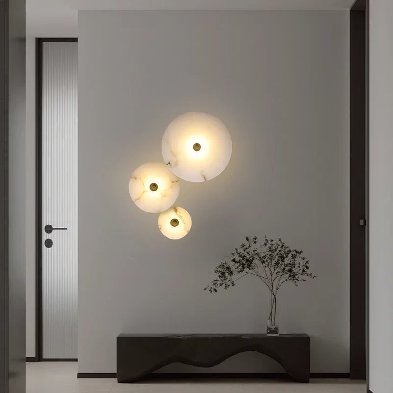 applique murale moderne marbre doré éclairage blanc chambre salon entrée étude 3000K 5000K fixée