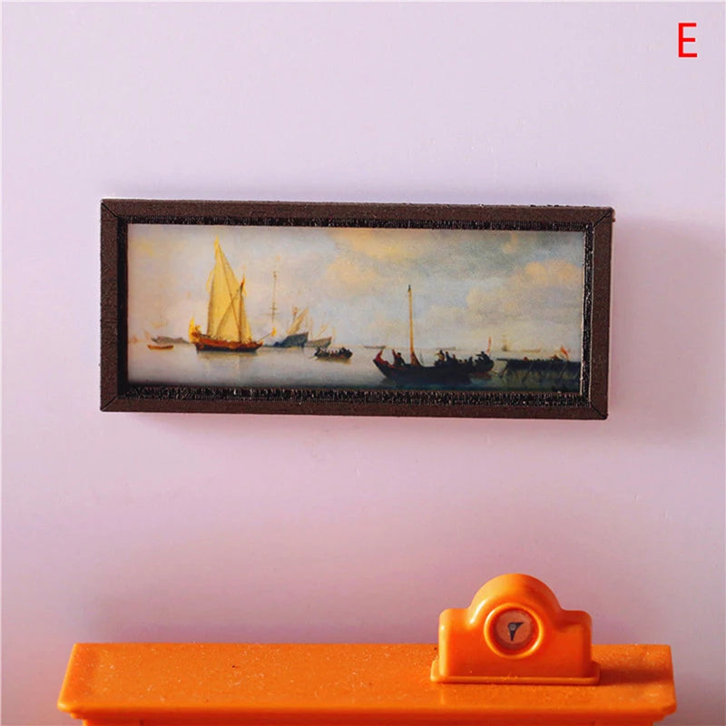 cadre mural classique peintures nuit étoilée mona lisa fleurs bateaux