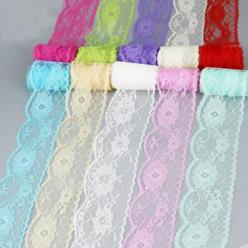 ruban dentelle fleurs rose blanc bleu beige gris rouge vert violet classique polyester écologique