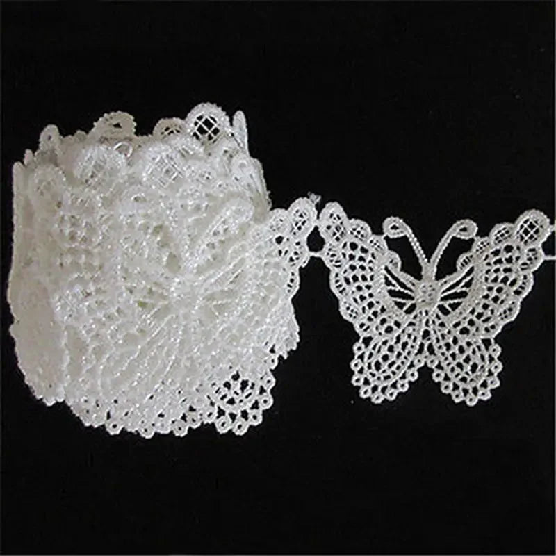 ruban dentelle blanc papillons classique romantique polyester adulte femmes hommes