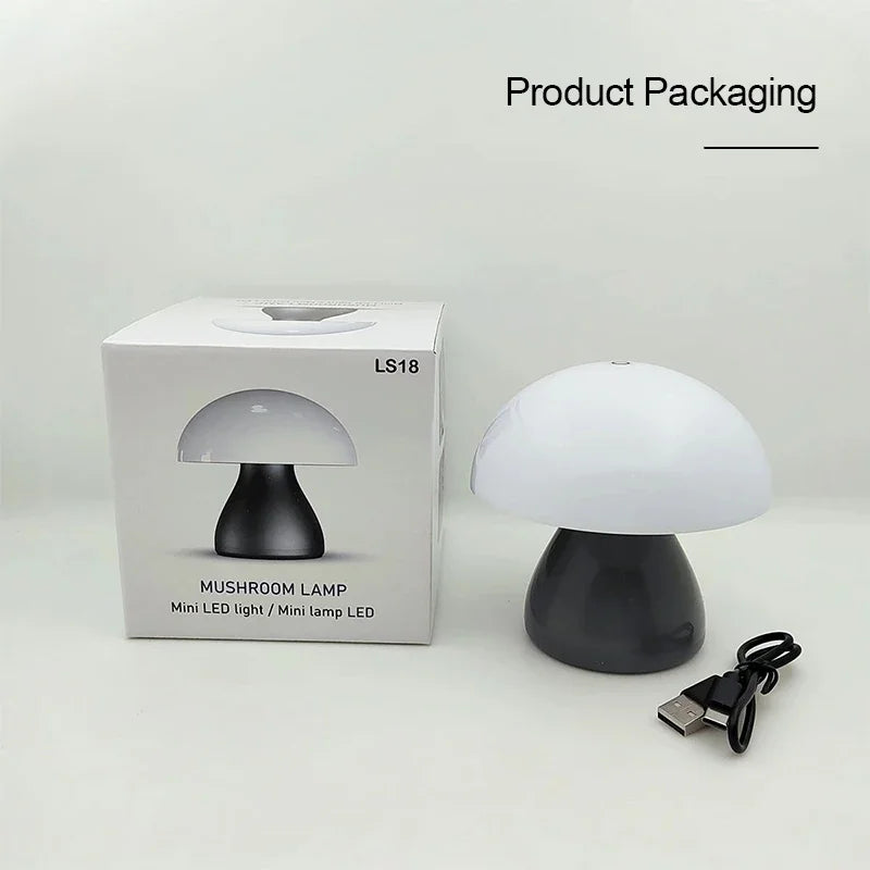 lampe table led champignon blanc noir moderne charge tactile usb chambre coucher minimaliste