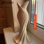vase moderne résine blanc vert rose plissé minimalisteOpaque maison mariageDecoration