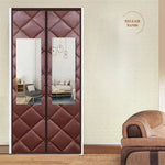 rideau porte marron quilted moderne velcro isolation coupe vent 100x200cm