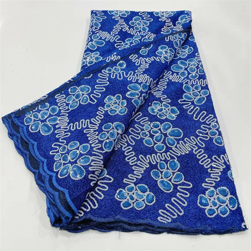 tissu brodé dentelle polyester paillettes fleurs vert violet rouge bleu mariage festive