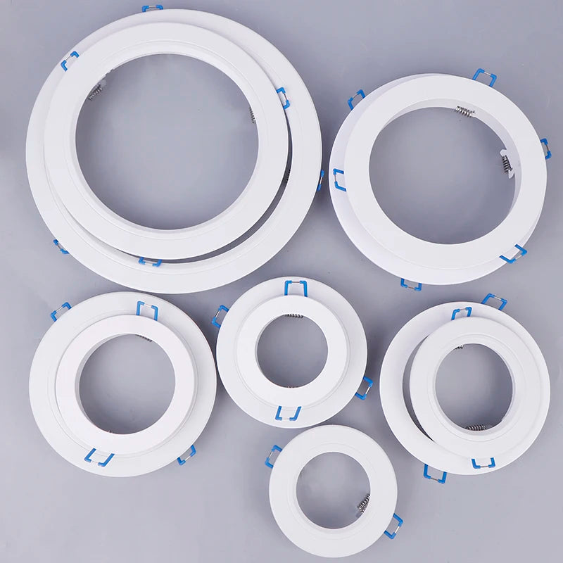 anneaux fixation luminaire blancs modernes downlight led opaques rond lisses variante adaptable