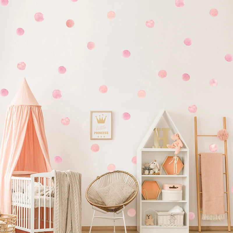 Stickers muraux rose violet gris circulaires marbrés modernes chambre enfants décoration mur adhésif