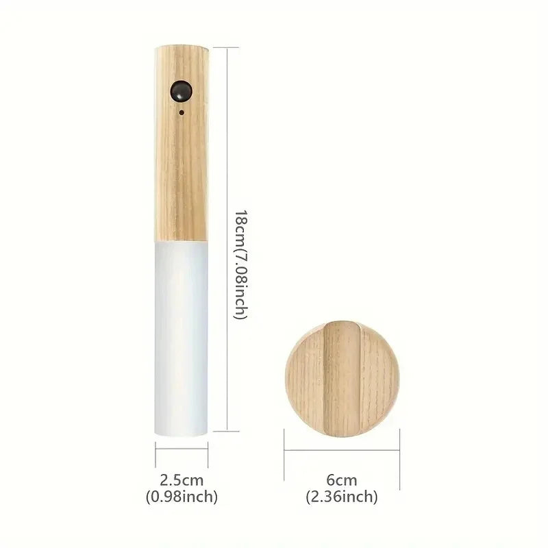 lampe nuit aimantée murale rechargeable texture bois moderne minimaliste blanc