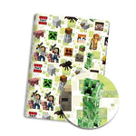 tapis sol pixel art minecraft vert bleu blanc enfants opacité jeu vidéo personnages objets