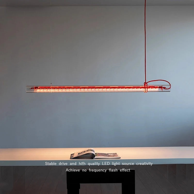 lampe suspension moderne transparente blanc rouge noir salle restaurant salon étude