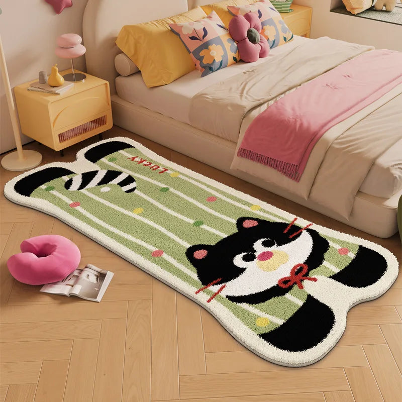 tapis dessin animé animaux mignons imitation cachemire polyestère antidérapant résistant décoloration intérieurextérieur