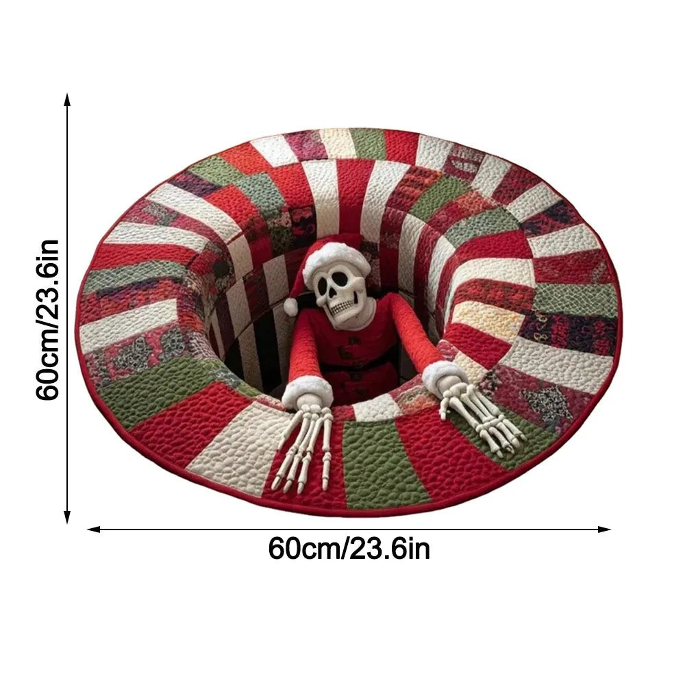 tapis rouge noël décoration père noël squelette motifs festifs maison chambre