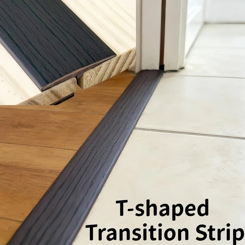 bande transition auto adhésive pvc texture bois moderne noir 5m facile porte entree
