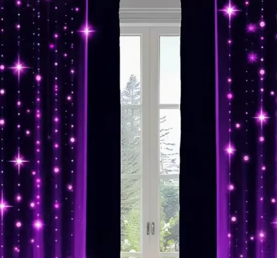 rideau violet étoiles moderne salon polyester 130x210cm 60x150cm