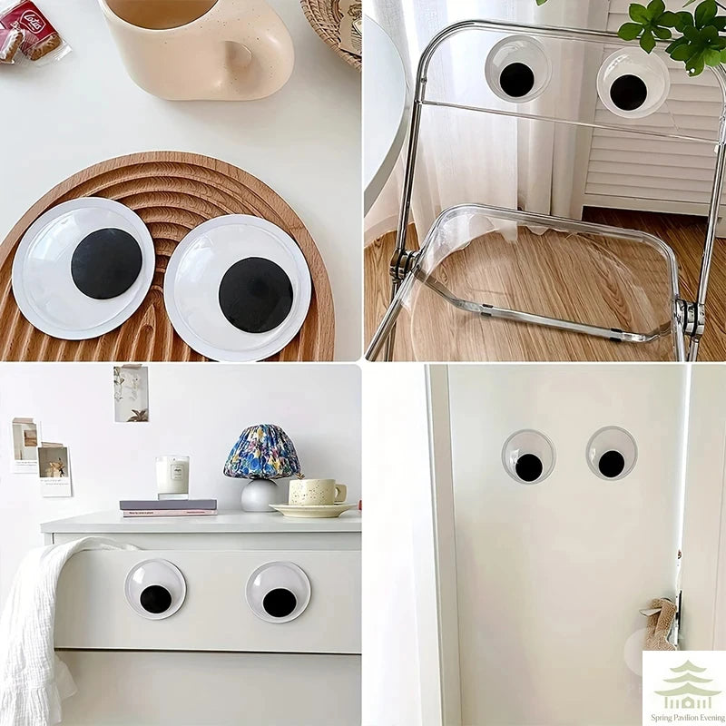 yeux plastique blancs noirs adhésifs décoratifs réfrigérateur diy scrapbooking enfants