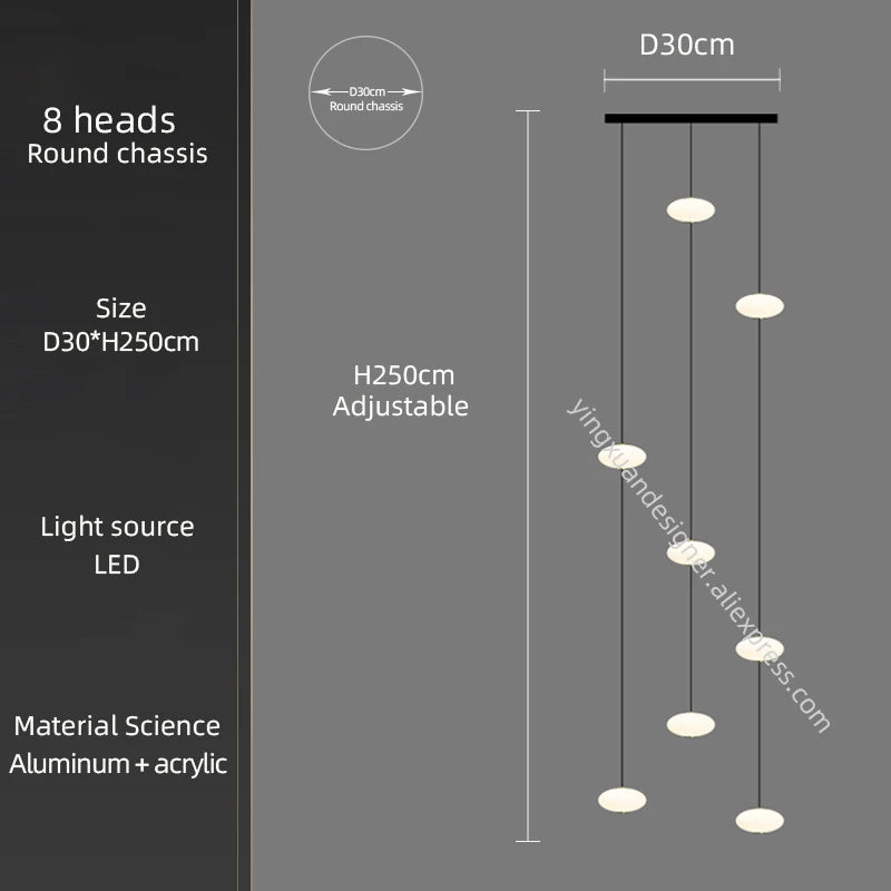 suspension lumineuse moderne blanc noir led salon chambre étude 2000lm 82000lm 90v 260v