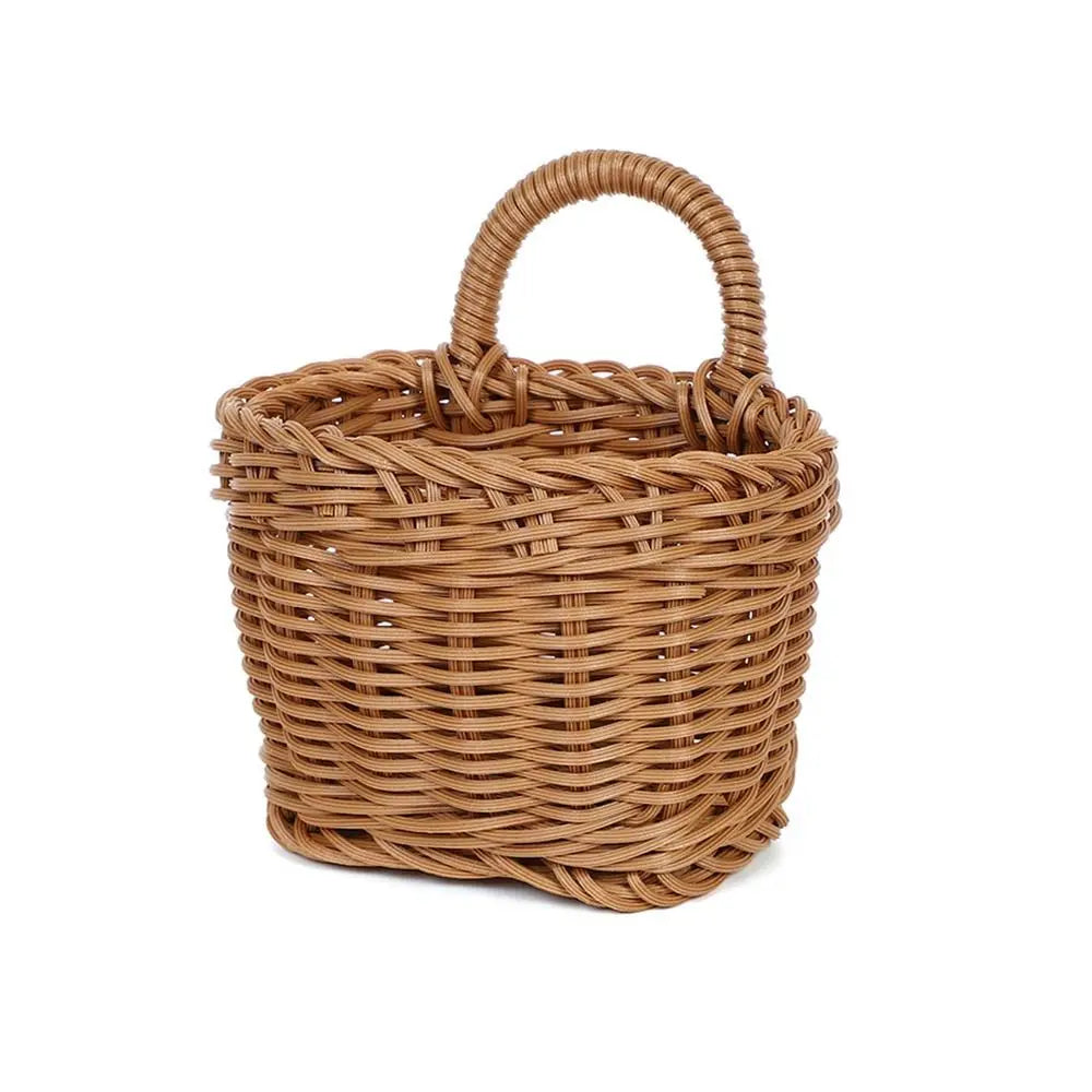 panier rangement tressé marron traditionnel respectueux environnement utilisation multiple poignées