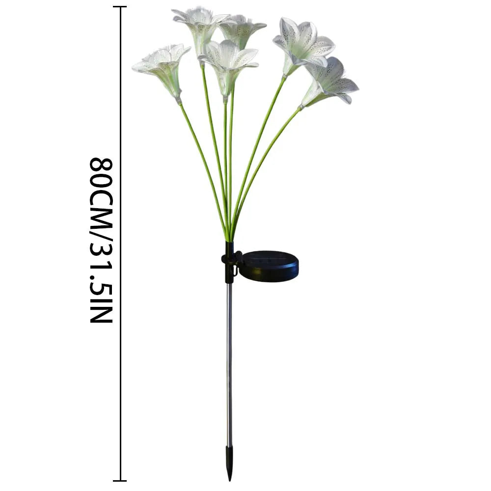 lampe solaire fleur artificielle blanc vert moderne patio décoration pétales lumineux inoxydableextérieur